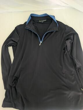 Birdies Womens Black 1/4 Zip Pullover Golf, Tennis Pickleball Top Sz L